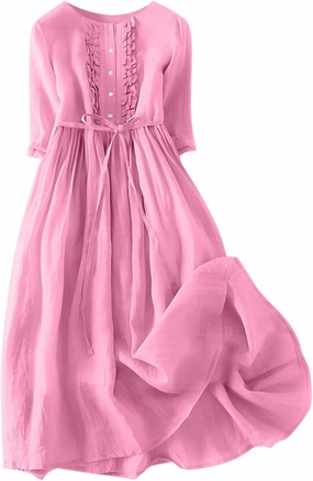 Women's Cotton Linen Casual Dresses 2024 Boho Flowy Dress Flowy Summer Midi Dresses Dressy Ladies Trendy Clothing