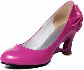 Women's Peach Heart Hollow Out Wedges High Heel Shoes Work Shoes