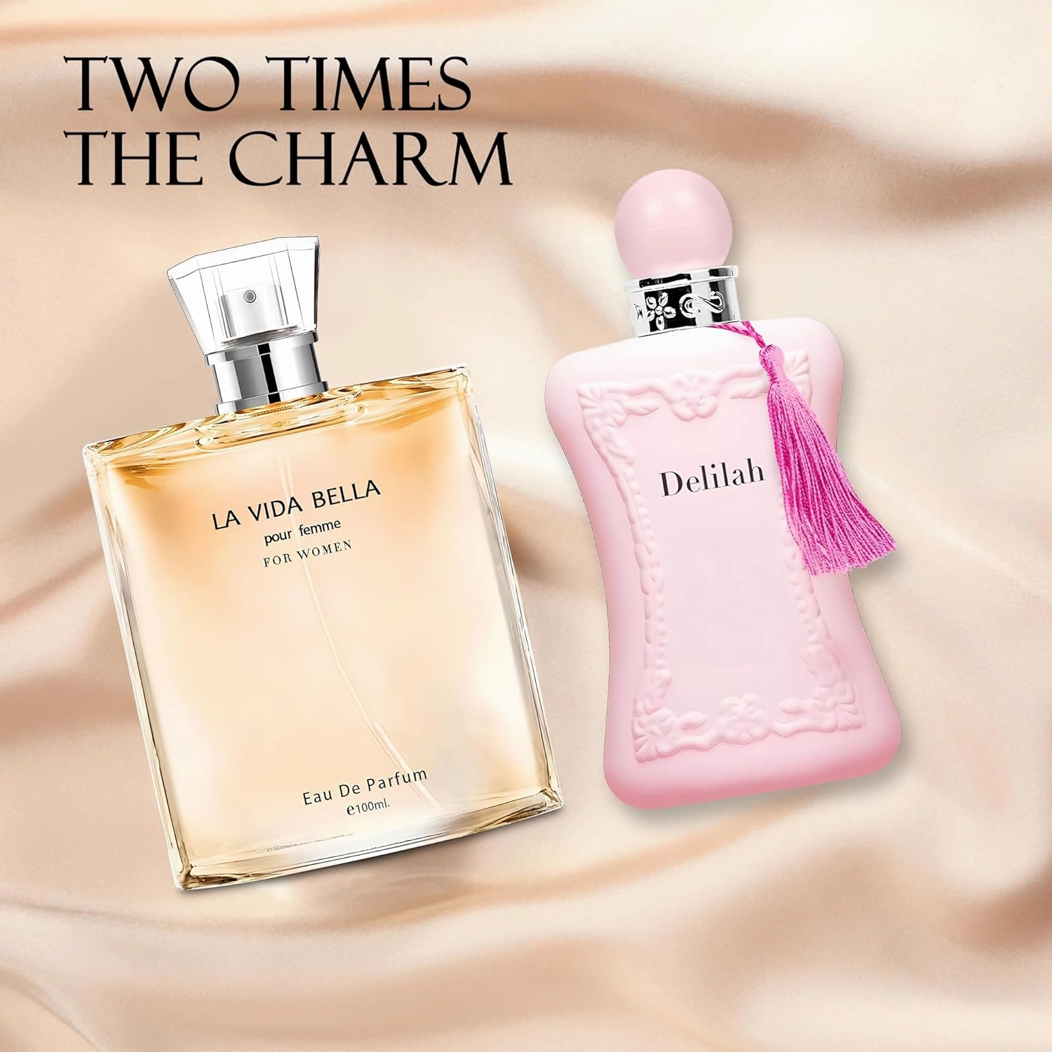 Women's Perfume La Vida Bella& Delilah Combo Set Eau De Parfum Long Lasting Fragrance 3.4 Fl Oz Spray Each for Daily Used