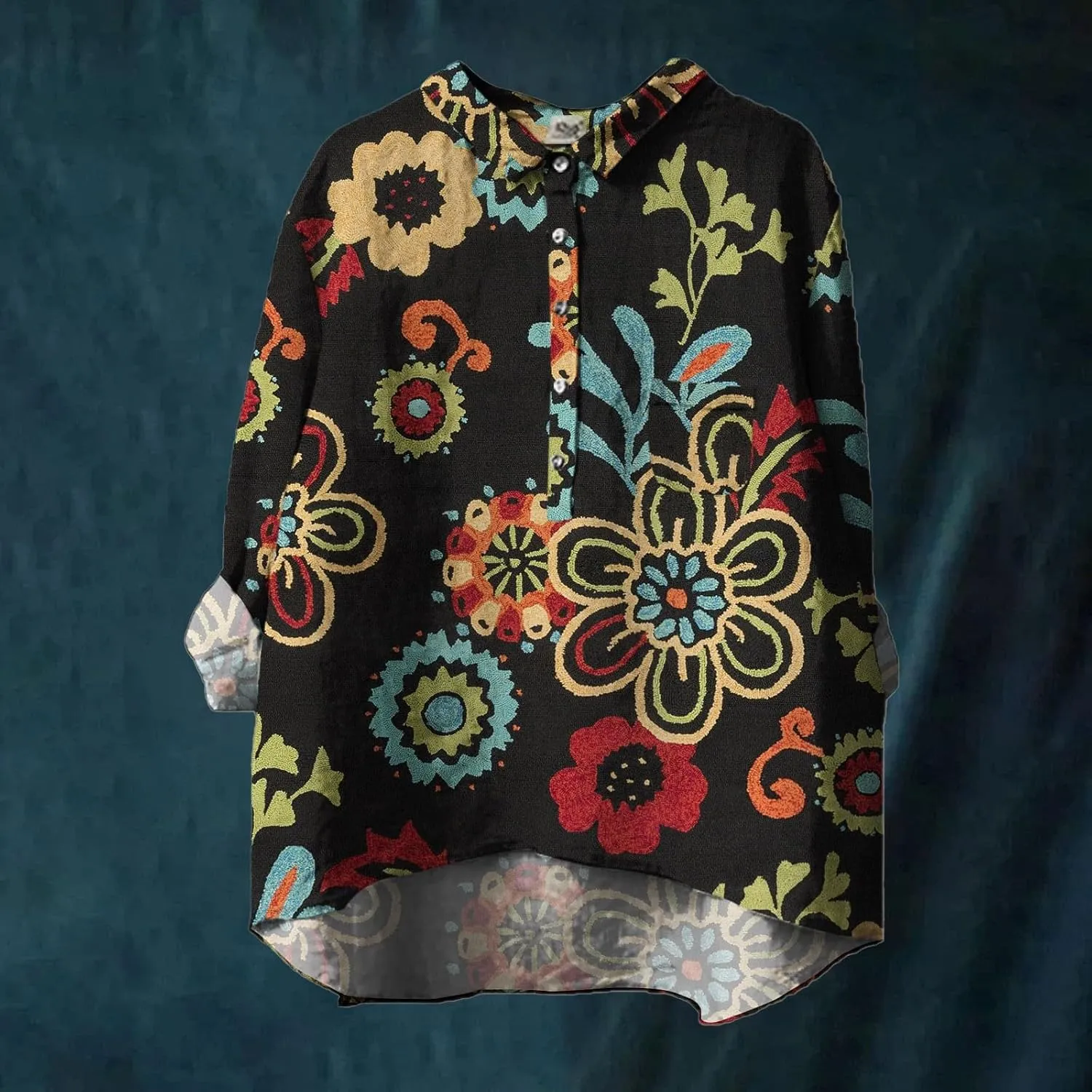 Womens Button Down Shirts Cotton Linen Shirt Fit Tee Tops Lapel Neck Button Blouses Long Sleeves Casual Tops Summer