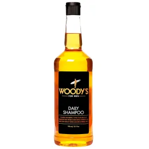 Woody's Daily Shampoo for Men - Sulfate-Free, Hydrating Hair Care, All Natural & Organic, Refreshing Scalp Cleanser Mens Shampoo, 32 fl oz