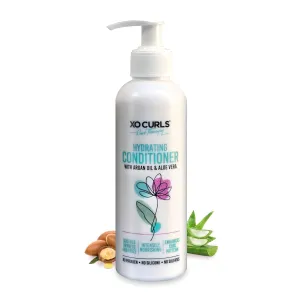 XO Curls Enhancing Hydrating Conditioner with Argan Oil and Aloe Vera | Frizz-Free, Soft Natural Curls | Soothes Dryness and Repair | Enhances Curl Pattern | 6.8 Fl oz
