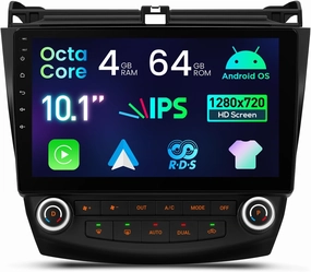 XTRONS Android 14 Car Stereo for Honda Accord 7th 2003 2004 2005 2006 2007, 10.1 Inch Touch Screen Car Radio GPS Navigation Bluetooth Built-in DSP Head Unit Wireless CarPlay Android Auto (4 64GB)
