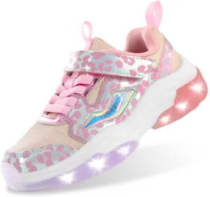 YESKIS Kids Boys Girls Light Up Shoes Lightweight Mesh Breathable Led Flashing FutuVibe Running Sneakers for Little Kid and Big Kid