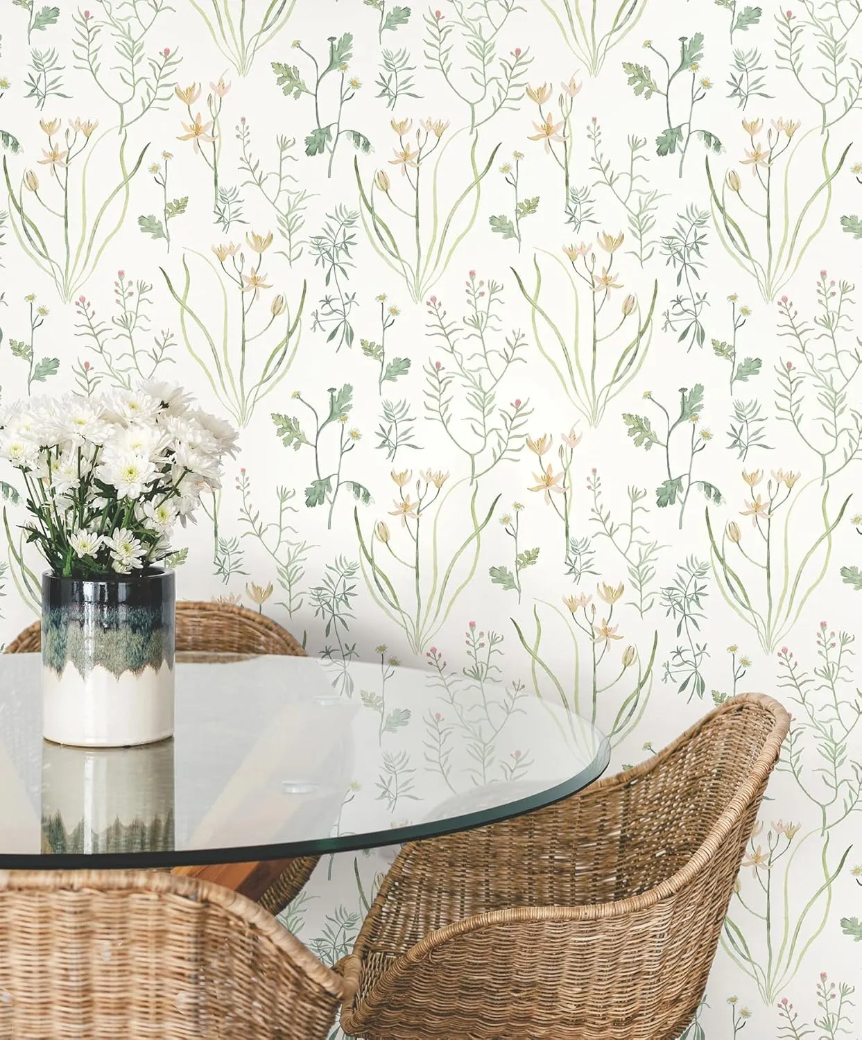 York Wallcoverings PSW1519RL Peach Alpine Botanical Premium Peel and Stick Wallpaper