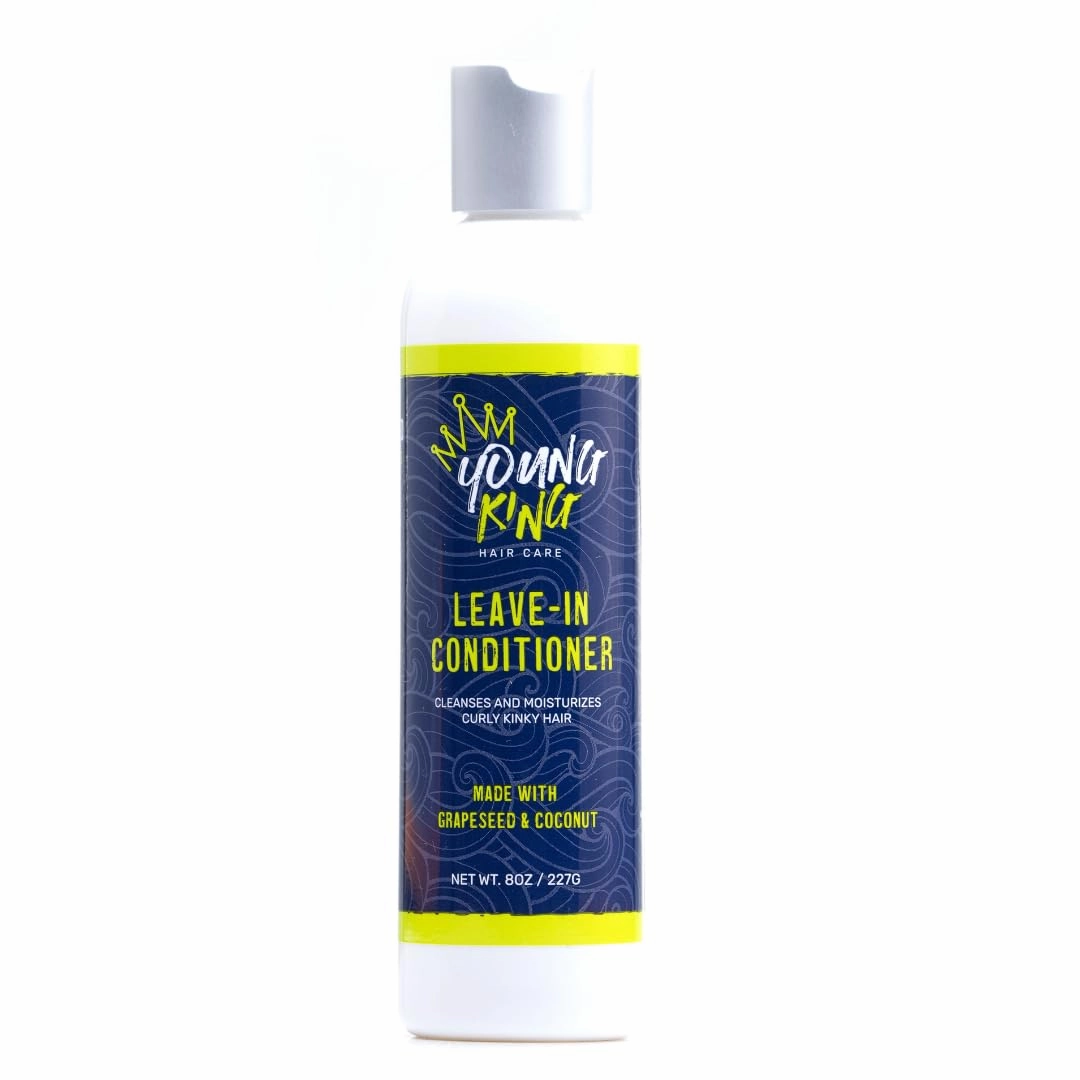 YOUNG KING HAIR CARE Kids Leave-In Conditioner For Boys | Detangle, Hydrate and Soften Natural Curls | Plant-Based and Harm-Free (8 oz)