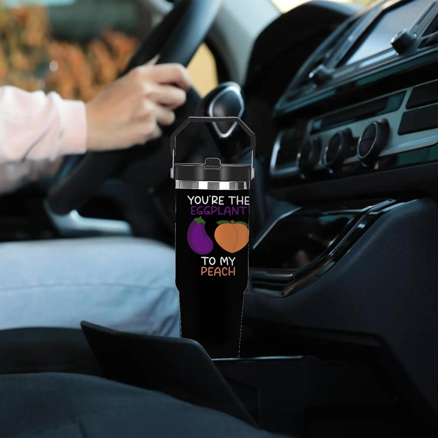 You're The Eggplant To My Peach Tumbler 30 oz Tumbler with Lid and Straw Insulated Tumblers Stainless Steel Tumblers