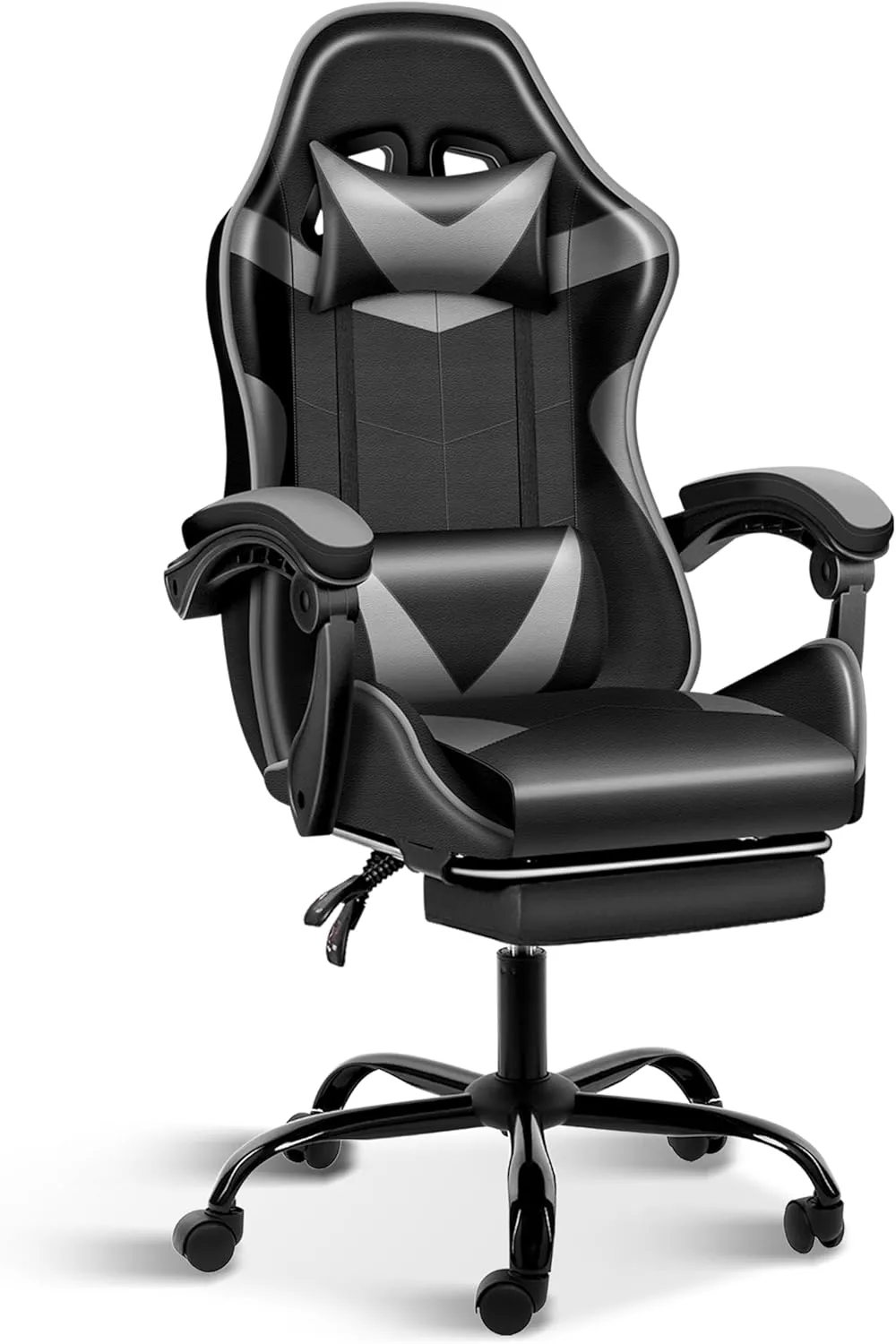 YSSOA Gaming Chair with Footrest, Big and Tall Gamer Chair, Racing Style Adjustable Swivel Office Chair, Ergonomic Video Game Chairs with Headrest and Lumbar Support