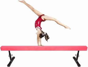 YXXSDP Adjustable Gymnastics Balance Beam, Professional Home Training Floor Beam/Gymnastics Equipment, High and Low Suede Cover Walking Beams, for School Gym Club(Pink,2.4m/7.9ft Long)