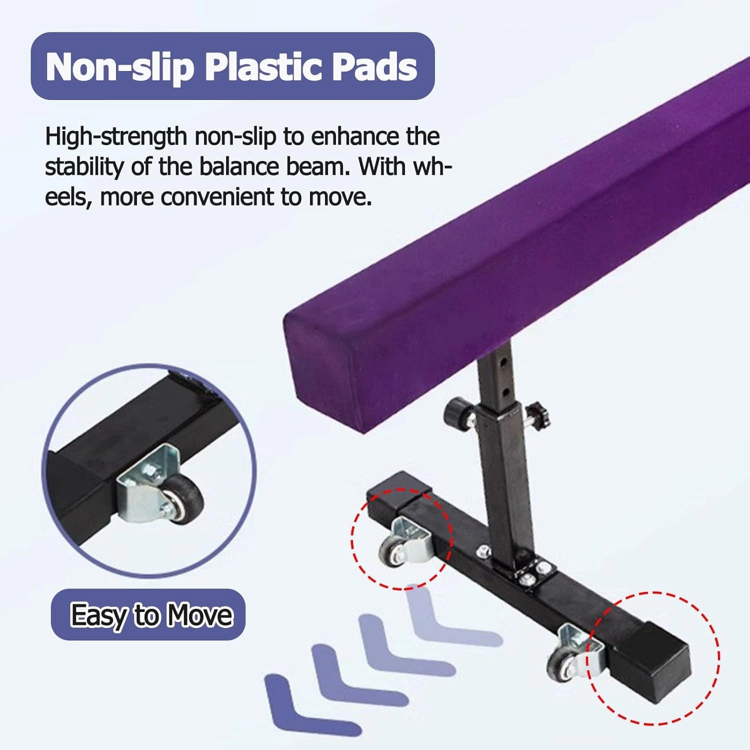 YXXSDP Adjustable Gymnastics Balance Beam, Professional Home Training Floor Beam/Gymnastics Equipment, High and Low Suede Cover Walking Beams, for School Gym Club(Rainbow,2.4m/7.9ft Long)