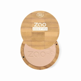 Zao Makeup Compact Pressed Powder Foundation Blendable Face Makeup Long Lasting Portable Full Coverage with Macadamia Oil & Cocoa Butter Lightweight Airbrushing for Pores & Imperfections 9g (302)