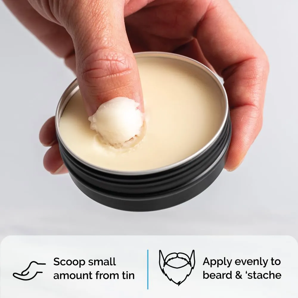 ZEUS Beard Balm Leave-In Conditioner, Beard Styling Grooming Balm with Natural Beeswax & Shea Butter (MADE IN USA) Unscented