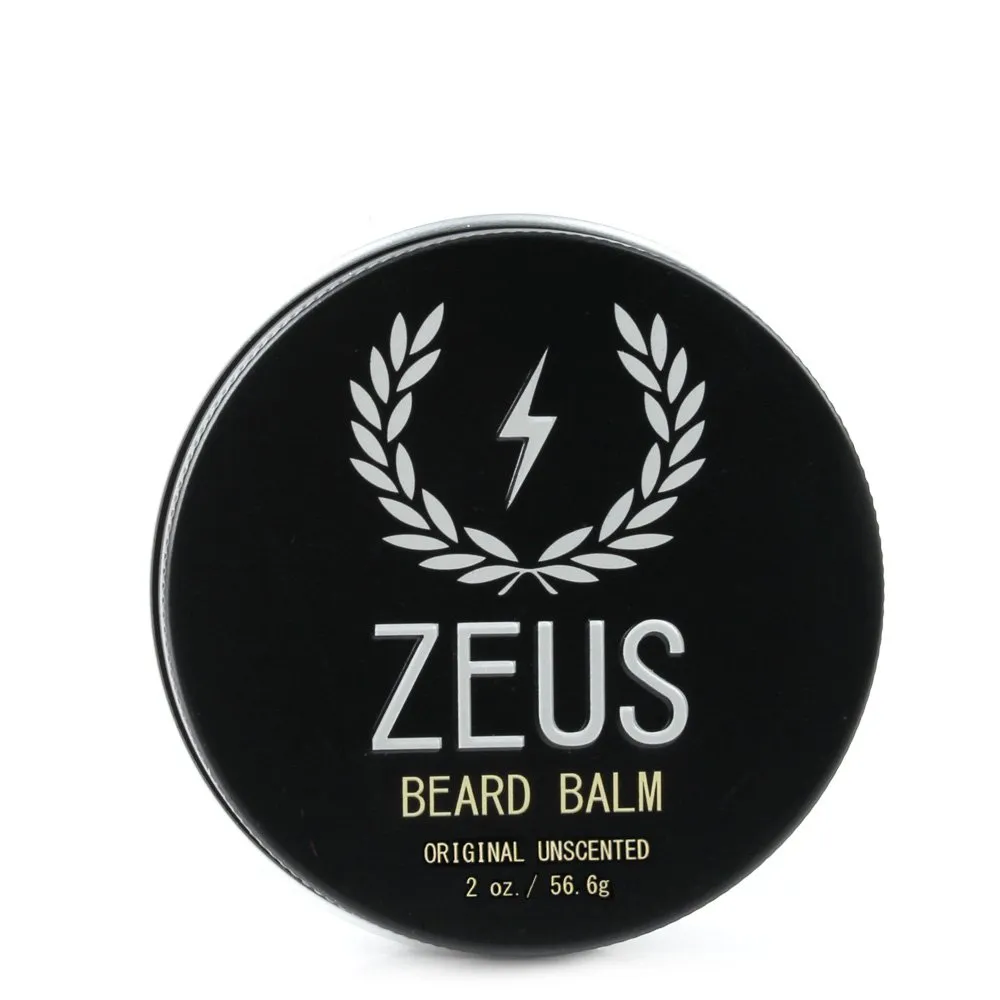 ZEUS Beard Balm Leave-In Conditioner, Beard Styling Grooming Balm with Natural Beeswax & Shea Butter (MADE IN USA) Unscented