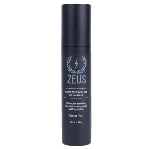 ZEUS Refined Beard Oil, Leave In Conditioner Oil for a Softer Beard & Mustache - Made in USA (Vanilla Rum) 1.6 oz.
