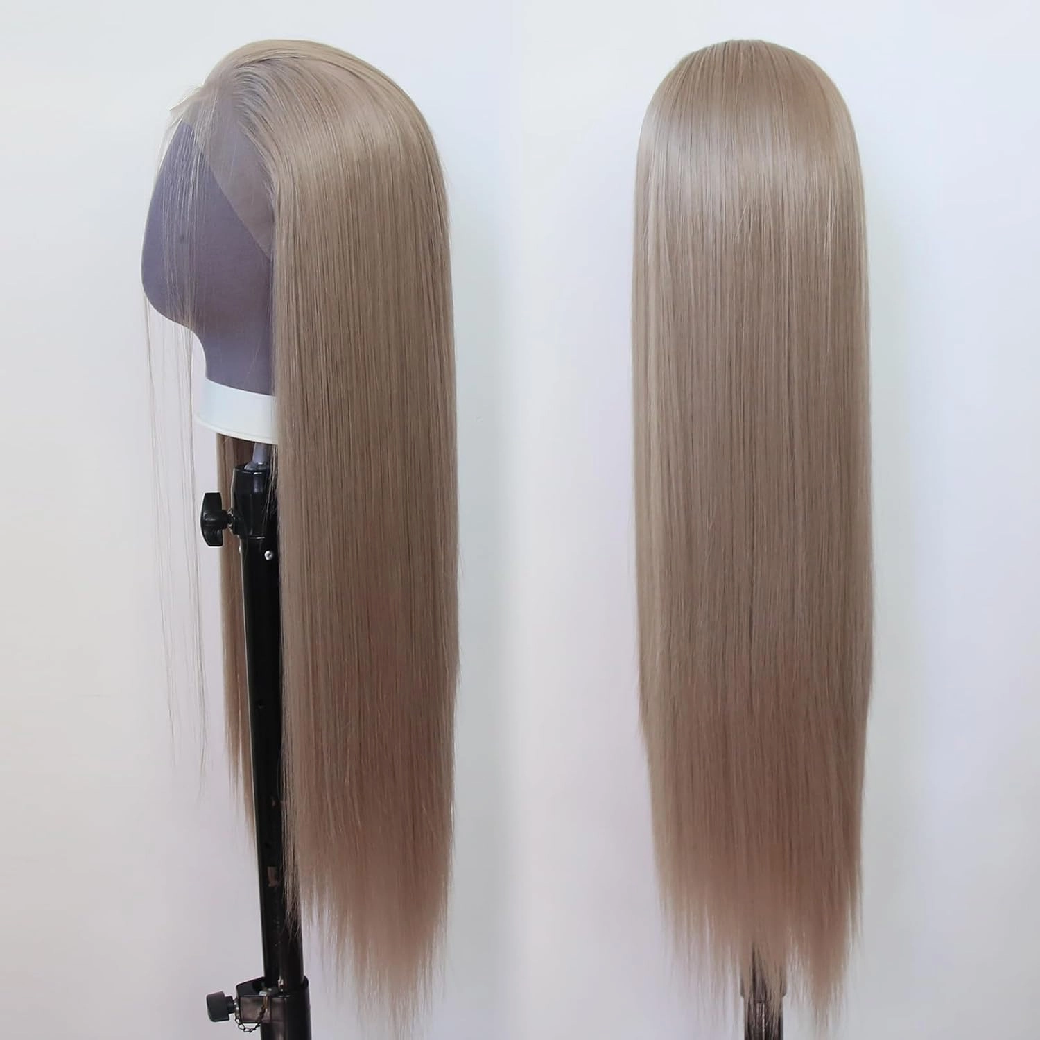 zigzag hair Ash Blonde Wig Long Straight Honey Blonde Brown Synthetic Lace Front Wigs Pre Plucked with Natural Hairline for Fashion Women Heat Resistant Hair Glueless Synthetic Lace Wig (Light Brown)