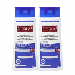 Zinc & Menthol Hair Shampoo - Anti-Dandruff & Anti Hair Loss Shampoo - Fresh Mint Shampoo for Hair Loss & Soothing Scalp - Fragrance Free, Rich in Vitamins - All Hair Types (Pack of 2)