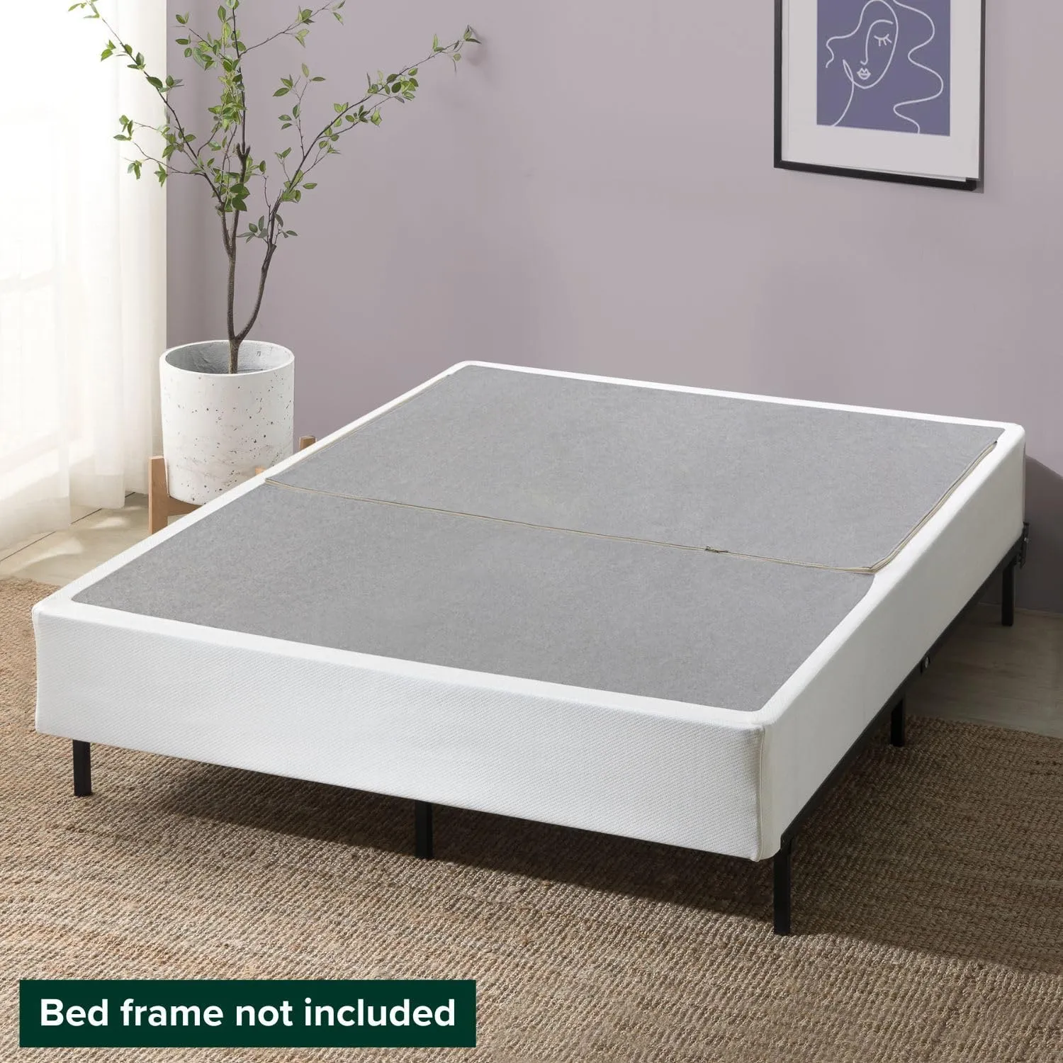 Zinus Jayanna 9 Inch High Profile BiFold Box Spring / Folding Mattress Foundation / Strong Steel Structure / No Assembly Required, Full