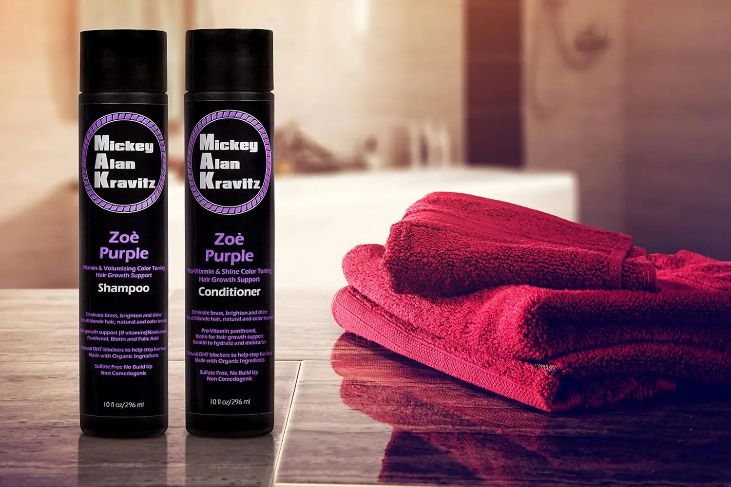 Zoe Purple Pro-Vitamin & Shine Color Toning Conditioner with Biotin, Keratin and natural DHT blockers to help stop hair loss for faster hair growth. For all blonde hair, Non Comedogenic
