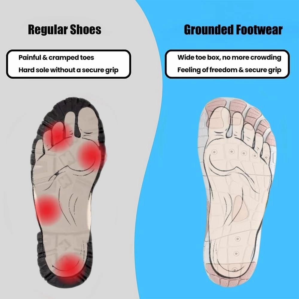 Zureto Hike Barefoot Shoes Womens Mens, Unisex Healthy Non-Slip Barefoot Grounded Shoes
