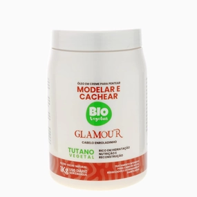 Óleo em Creme para Pentear Tutano Glamour Biovegetais - Leave-In Conditioner for Curly Hair, Frizz Control, Vegan, Paraben-Free 1000gr (35.27 Oz)